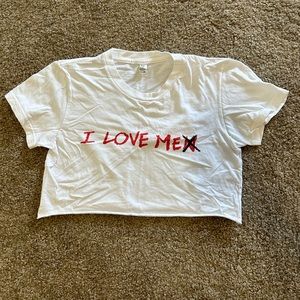 LA Apparel “I LOVE ME” Cropped T-Shirt
